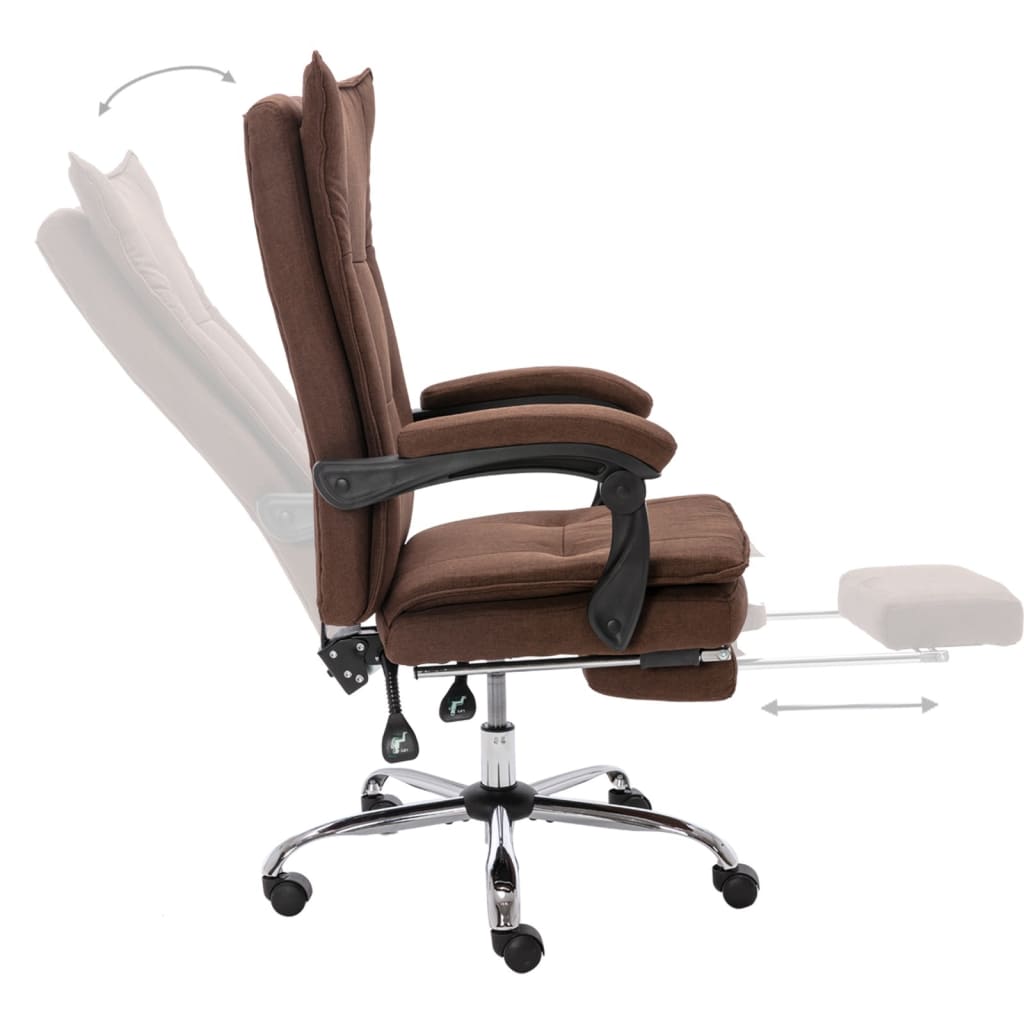 Sedia da Ufficio Marrone in Tessuto