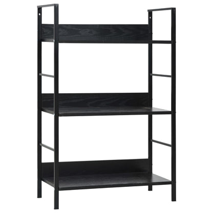 Scaffale Libri 3 Ripiani Nero 60x27,6x90,5 cm Legno Multistrato