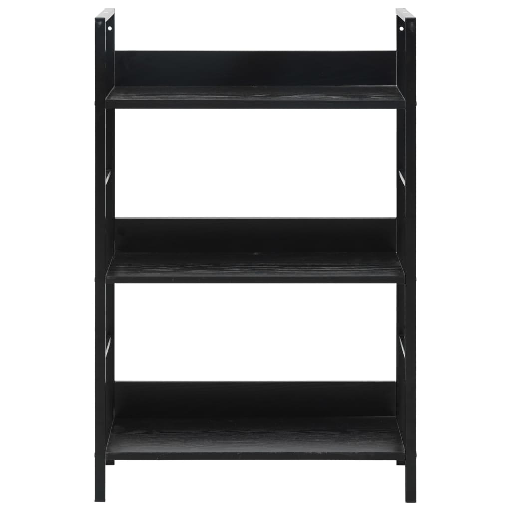 Scaffale Libri 3 Ripiani Nero 60x27,6x90,5 cm Legno Multistrato