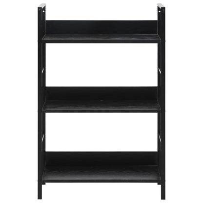 Scaffale Libri 3 Ripiani Nero 60x27,6x90,5 cm Legno Multistrato