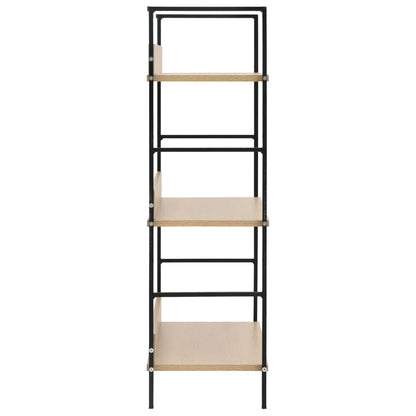 Scaffale Libri 3 Ripiani Rovere 60x27,6x90,5 Legno Multistrato