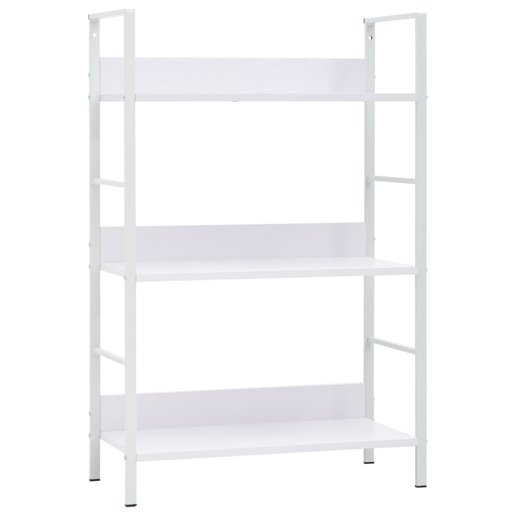 Scaffale Libri 3 Ripiani Bianco 60x27,6x90,5 Legno Multistrato