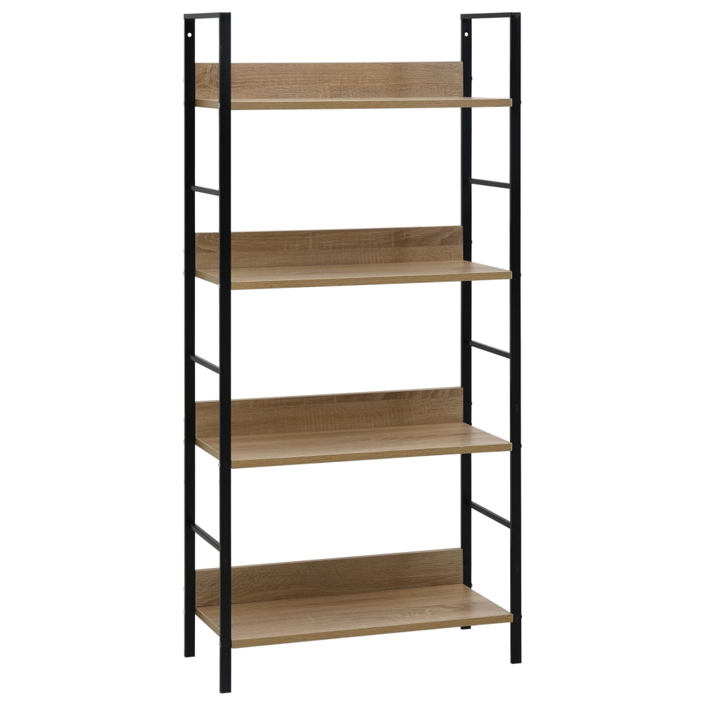 Scaffale Libri 4 Ripiani Rovere 60x27,6x124,5 Legno Multistrato