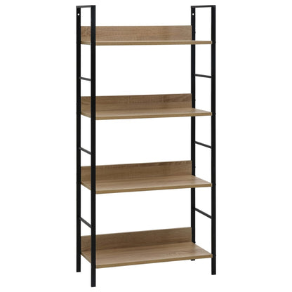 Scaffale Libri 4 Ripiani Rovere 60x27,6x124,5 Legno Multistrato
