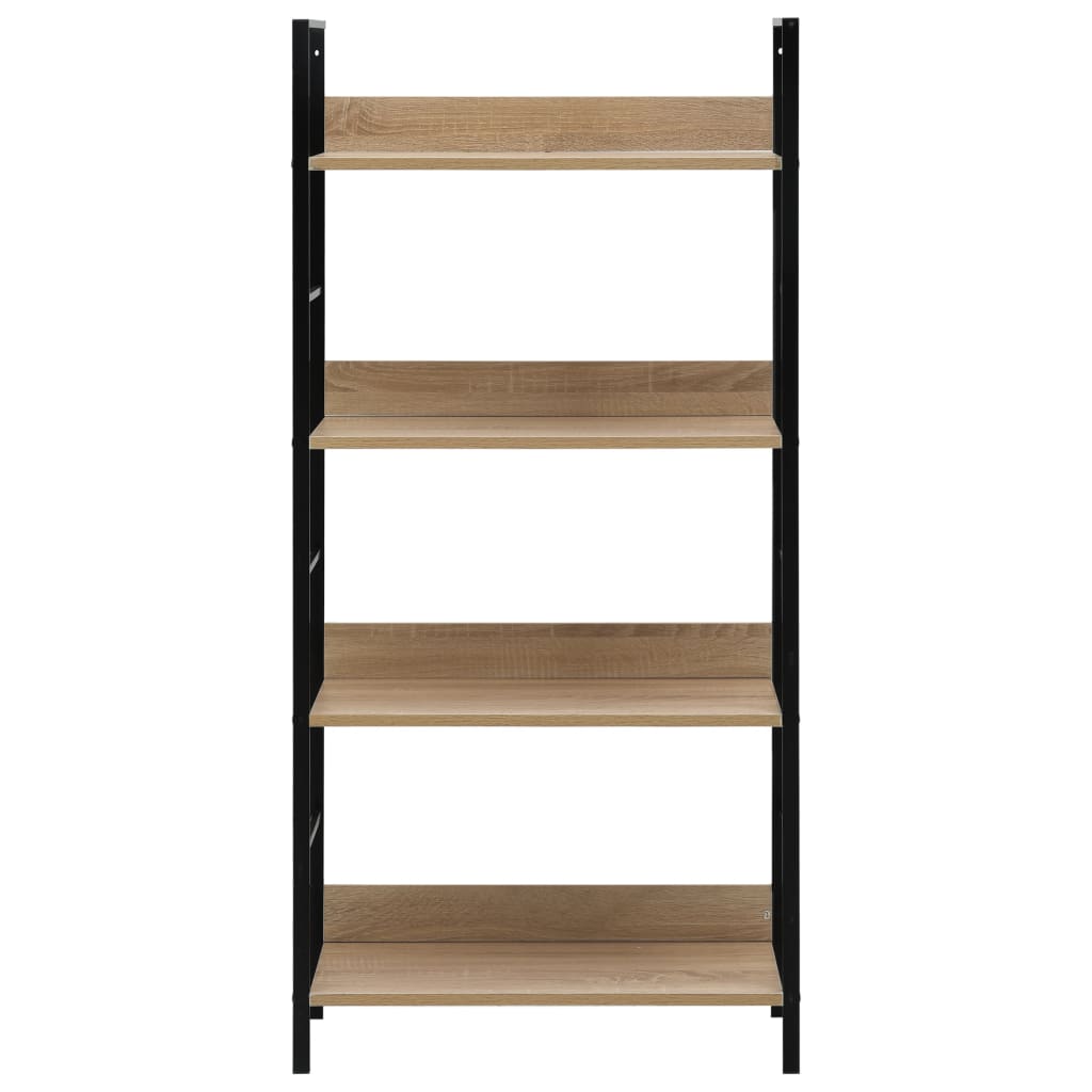 Scaffale Libri 4 Ripiani Rovere 60x27,6x124,5 Legno Multistrato