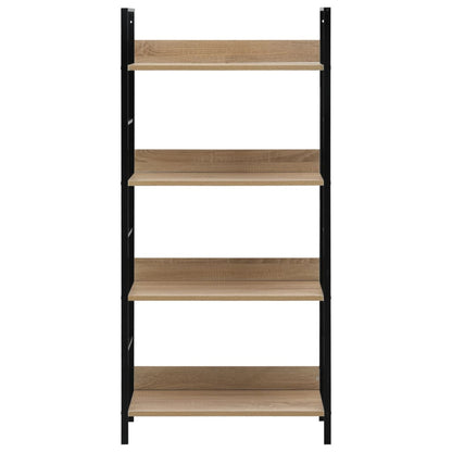 Scaffale Libri 4 Ripiani Rovere 60x27,6x124,5 Legno Multistrato