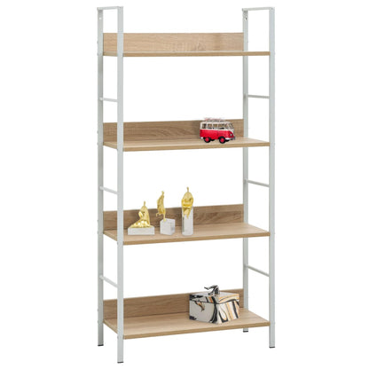 Scaffale Libri 4 Ripiani Rovere 60x27,6x124,5 Legno Multistrato