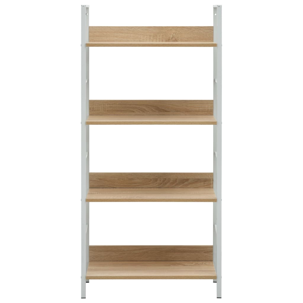 Scaffale Libri 4 Ripiani Rovere 60x27,6x124,5 Legno Multistrato