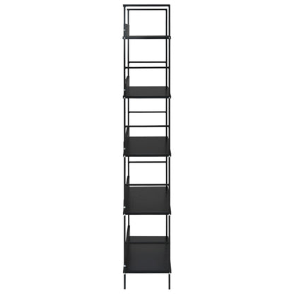 Scaffale Libri 5 Ripiani Nero 60x27,6x128,5cm Legno Multistrato