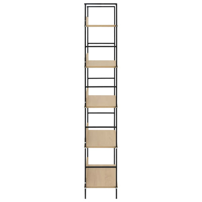 Scaffale Libri 5 Ripiani Rovere 60x27,6x158,5 Legno Multistrato