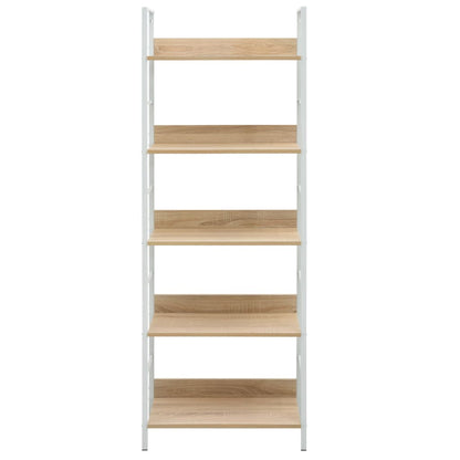 Scaffale Libri 5 Ripiani Rovere 60x27,6x158,5 Legno Multistrato