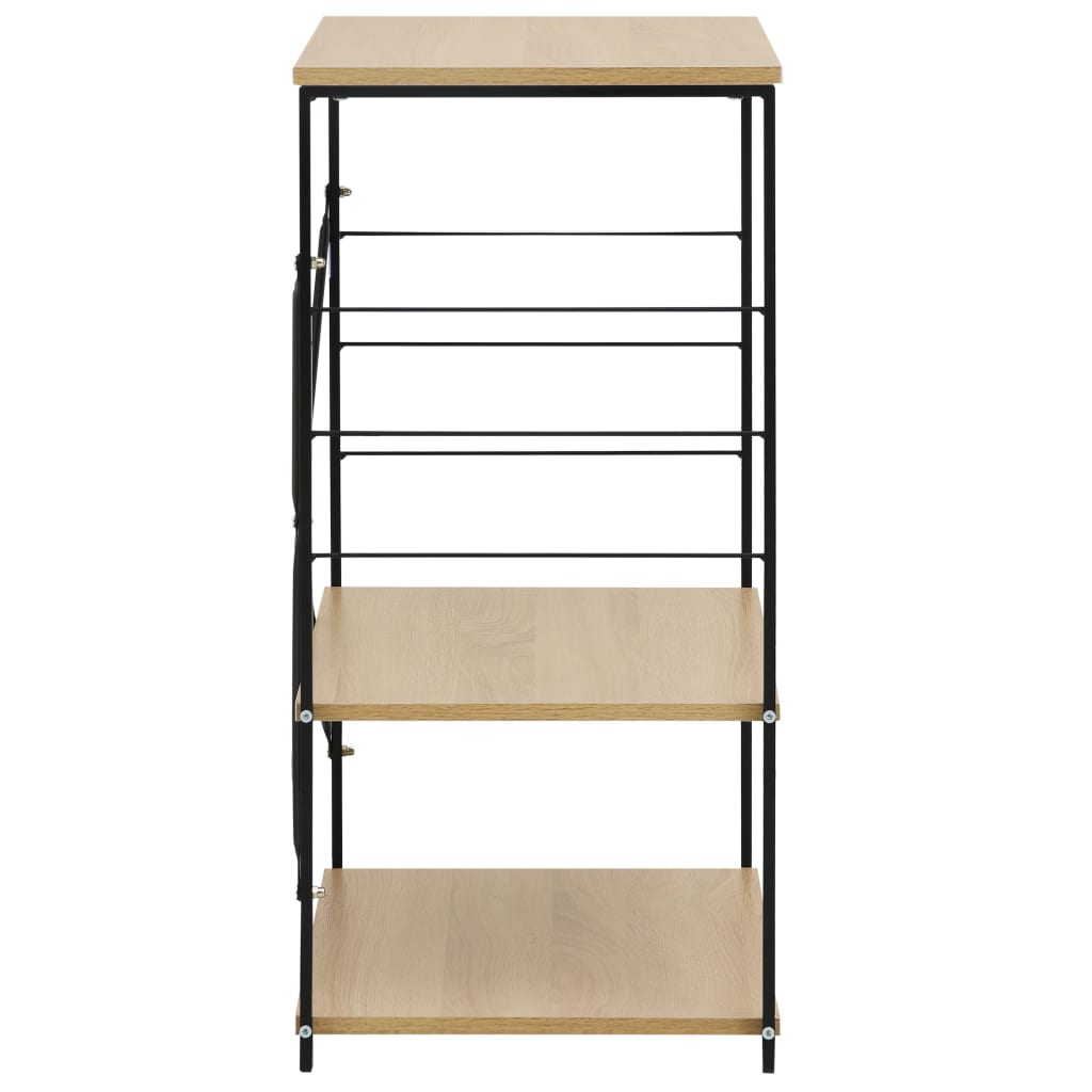 Mobile Microonde Nero e Rovere 60x39,6x79,5cm Legno Multistrato