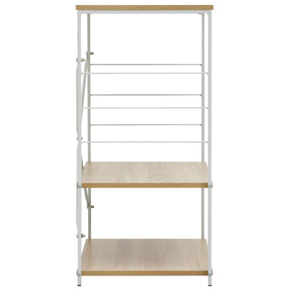 Mobile Microonde Bianco Rovere 60x39,6x79,5cm Legno Multistrato