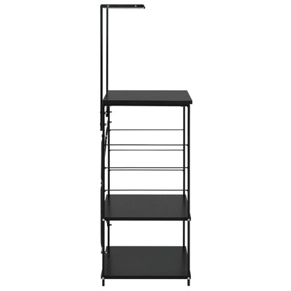 Mobile per Microonde Nero 60x39,6x123 cm Legno Multistrato