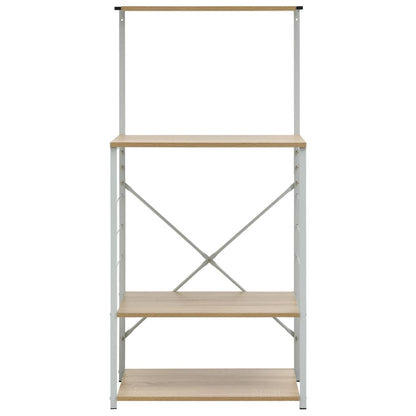 Mobile Microonde Bianco Rovere 60x39,6x123cm Legno Multistrato