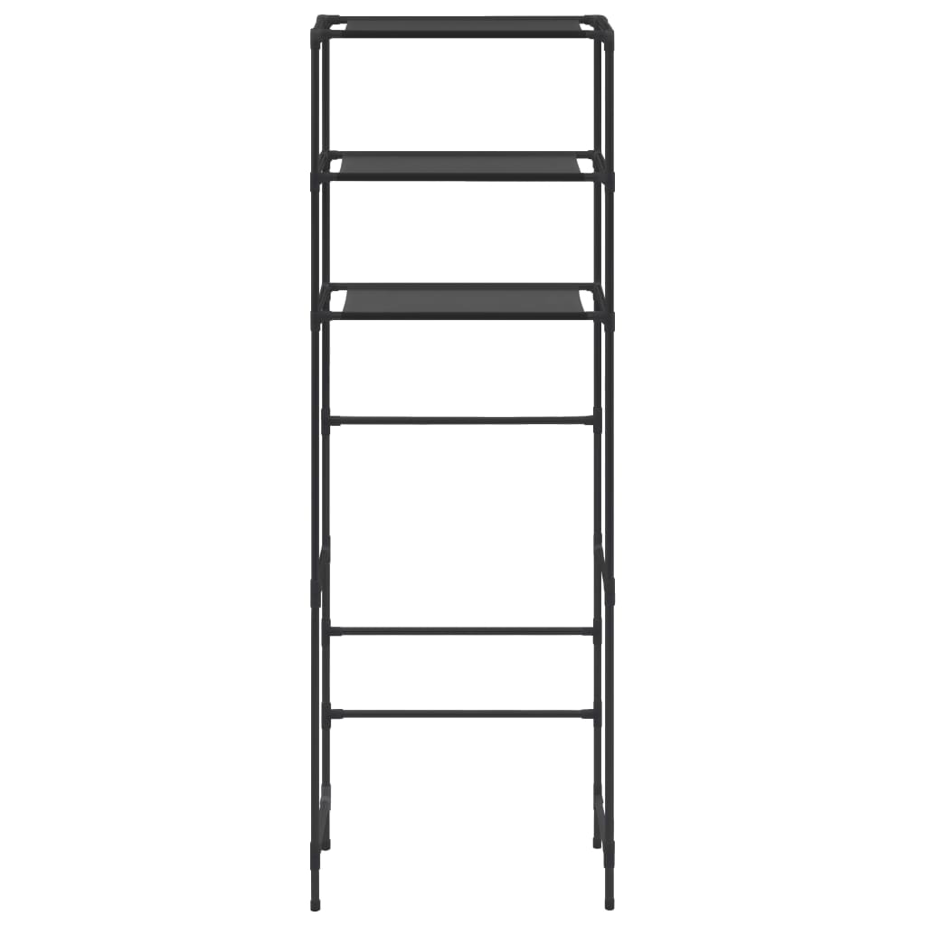 Scaffale per Bagno con 3 Ripiani Nero 53x28x169 cm