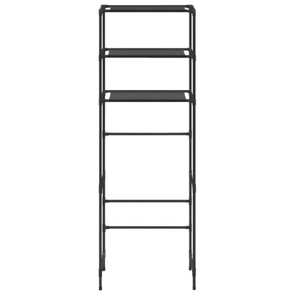 Scaffale per Bagno con 3 Ripiani Nero 53x28x169 cm