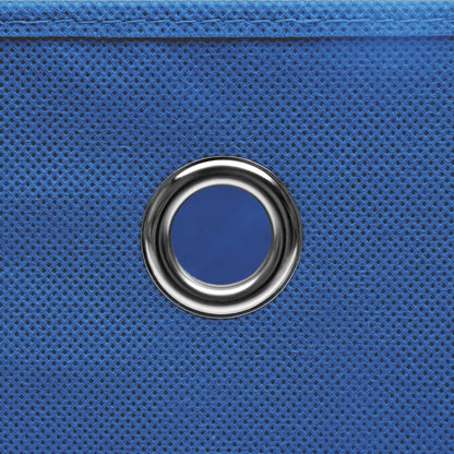 Scatole Portaoggetti con Coperchi 4 pz Blu 32x32x32 cm Tessuto