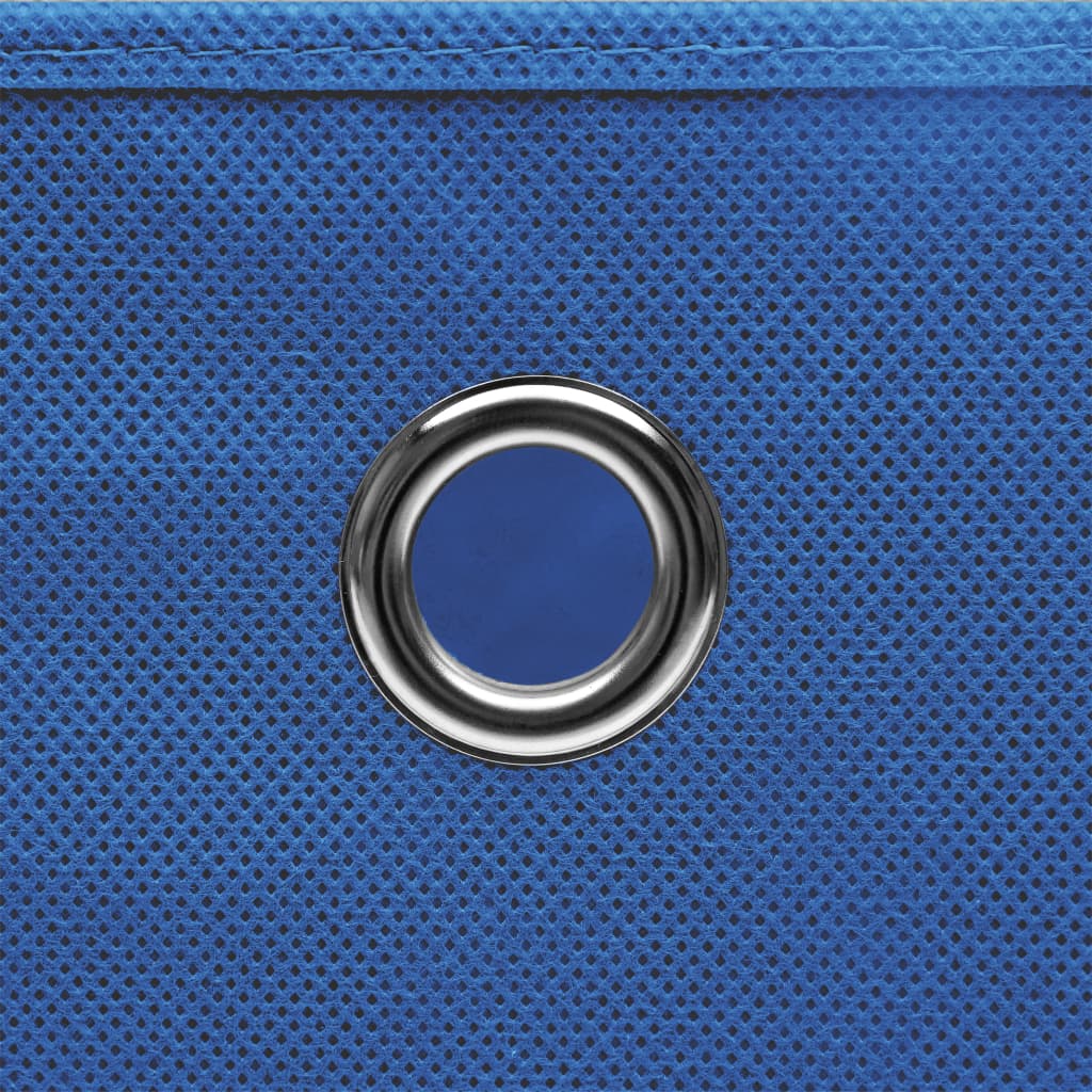Scatole Portaoggetti con Coperchi 10pz Blu 32x32x32 cm Tessuto