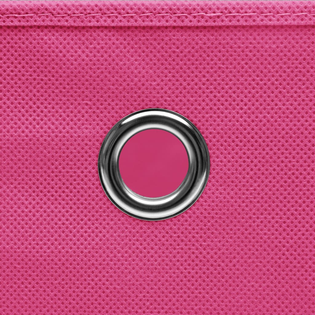 Scatole Portaoggetti 10 pz Rosa 32x32x32 cm Tessuto