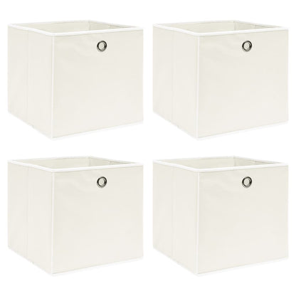 Scatole Portaoggetti 4pz Bianche 32x32x32 cm Tessuto