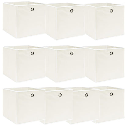Scatole Portaoggetti 10pz Bianche 32x32x32 cm Tessuto