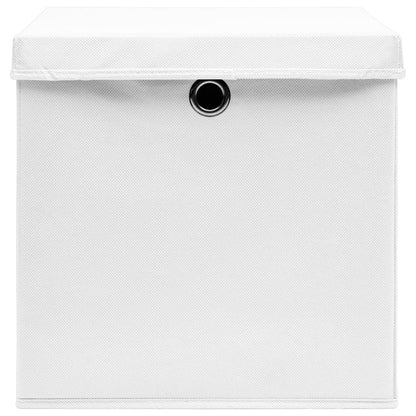 Scatole con Coperchi 10pz Bianche 32x32x32 cm Tessuto