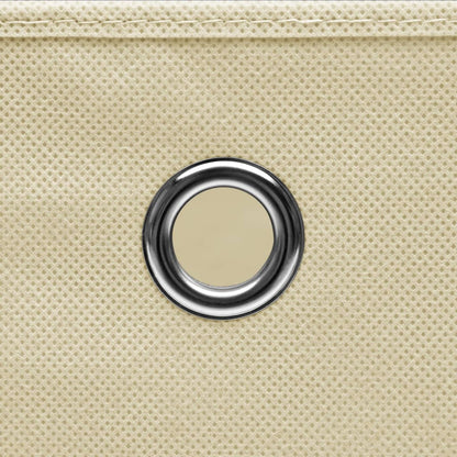 Scatole Portaoggetti con Coperchi 10pz Crema 32x32x32cm Tessuto