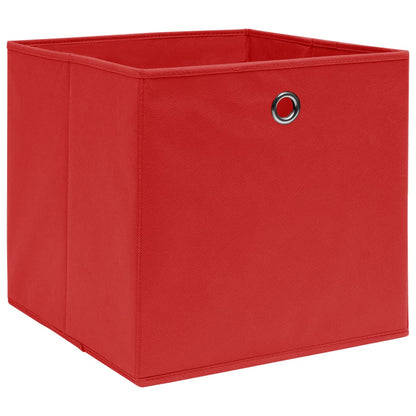 Scatole Portaoggetti 4pz Rosse 32x32x32 cm Tessuto