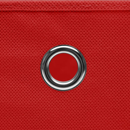 Scatole Portaoggetti 10pz Rosse 32x32x32 cm Tessuto