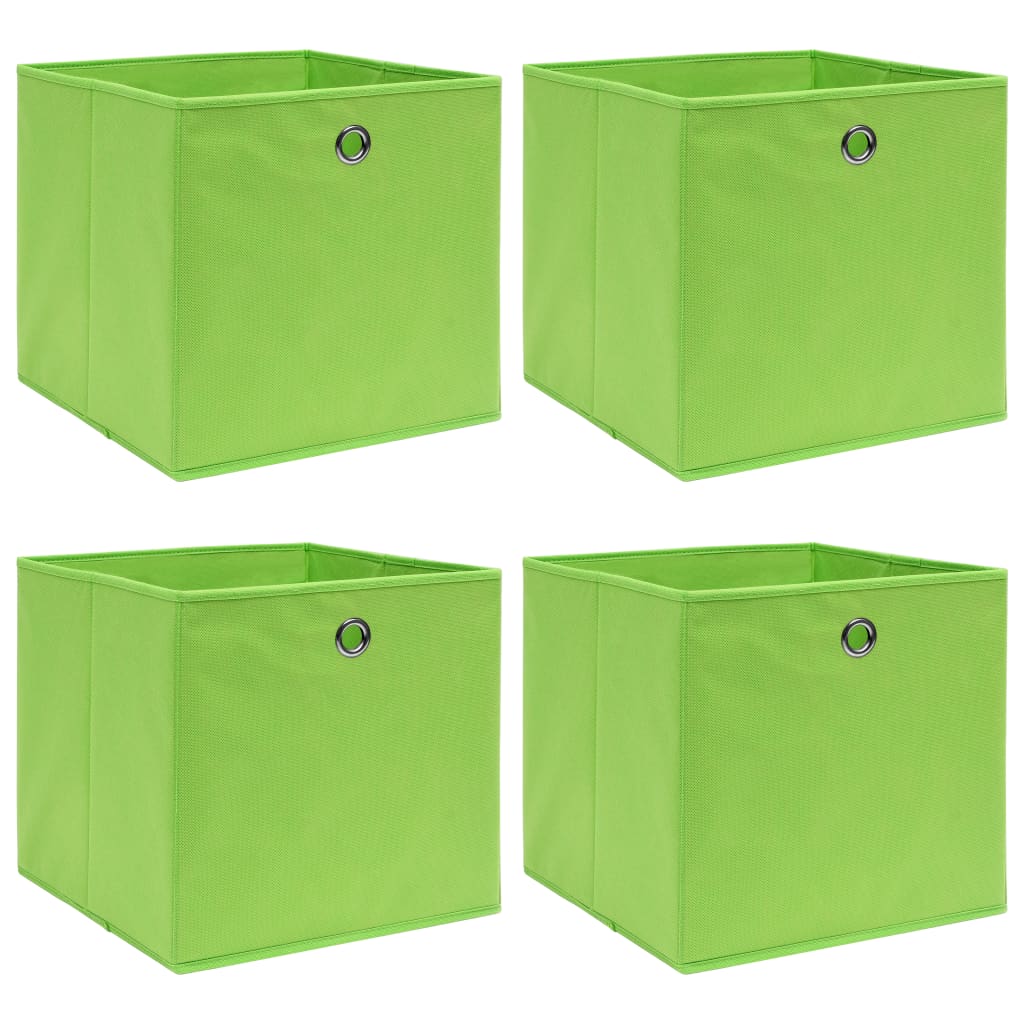 Scatole Portaoggetti 4pz Verdi 32x32x32 cm Tessuto