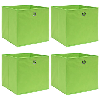 Scatole Portaoggetti 4pz Verdi 32x32x32 cm Tessuto