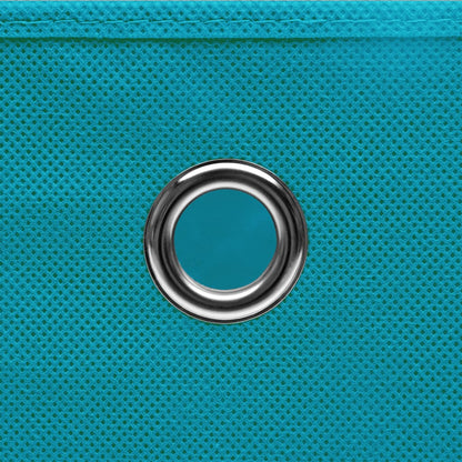 Scatole Portaoggetti 10pz Azzurre 32x32x32 cm Tessuto