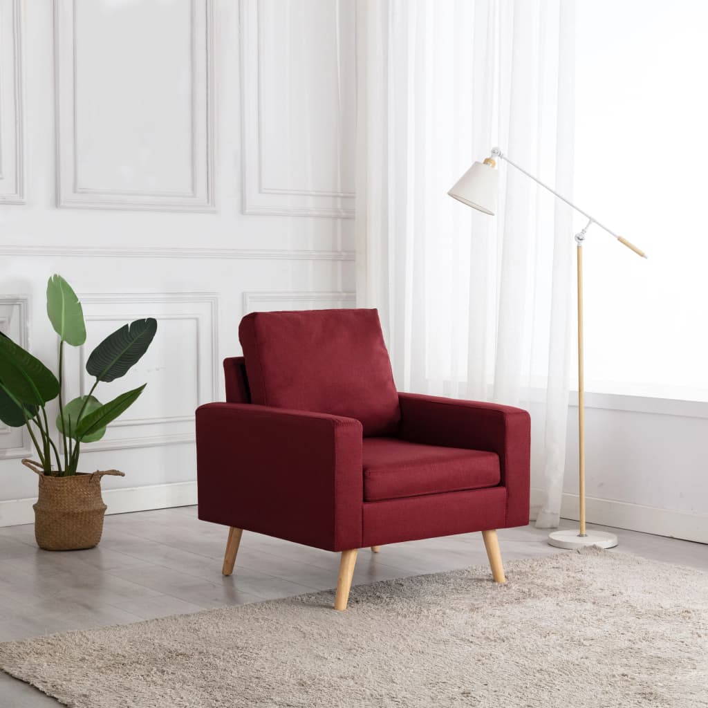 Poltrona in Tessuto Rosso Vino