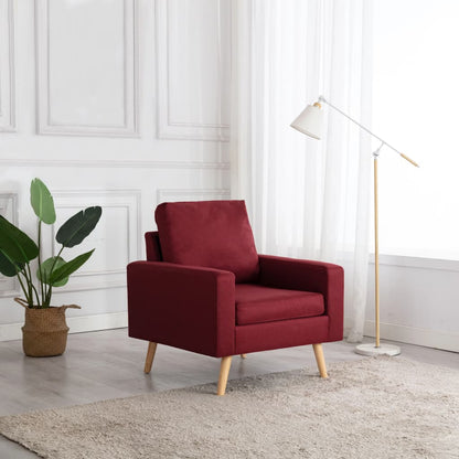 Poltrona in Tessuto Rosso Vino