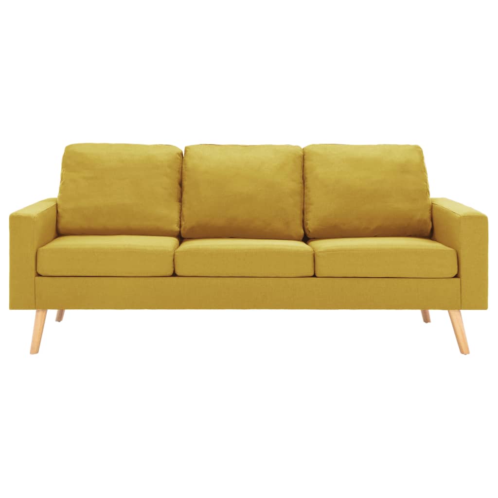 Divano a 3 Posti Giallo in Tessuto