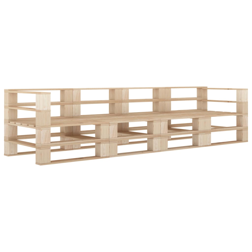 Divano da Giardino a Pallet 4 Posti in Legno