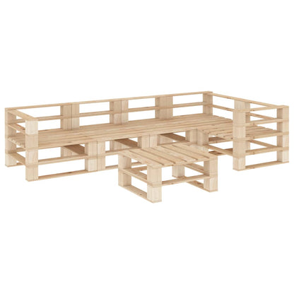 Set Divani da Giardino Pallet 6 pz in Legno