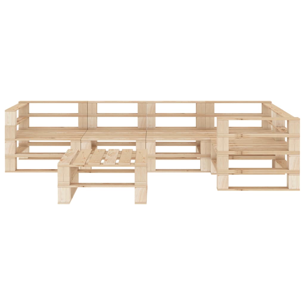 Set Divani da Giardino Pallet 6 pz in Legno