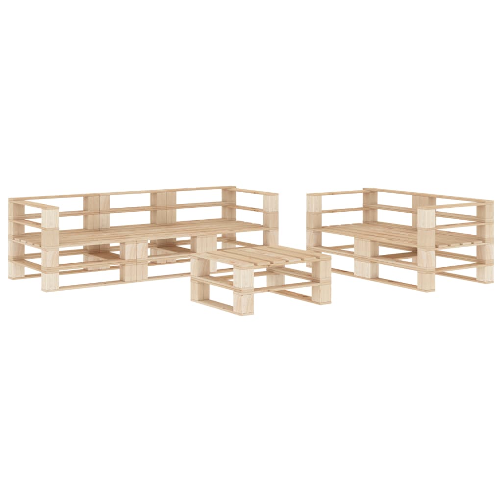 Set Divani da Giardino Pallet 6 pz in Legno
