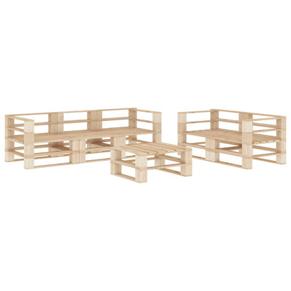 Set Divani da Giardino Pallet 6 pz in Legno