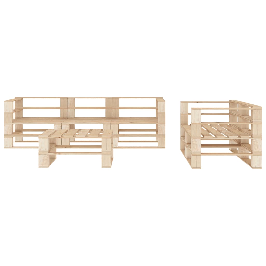 Set Divani da Giardino Pallet 6 pz in Legno