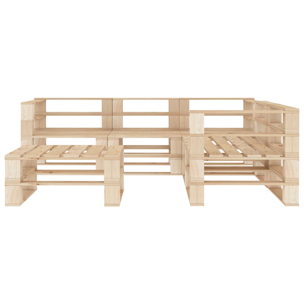 Set Divani da Giardino Pallet 6 pz in Legno