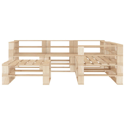 Set Divani da Giardino Pallet 6 pz in Legno