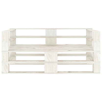 Divano da Giardino a Pallet 2 Posti Bianco in Legno