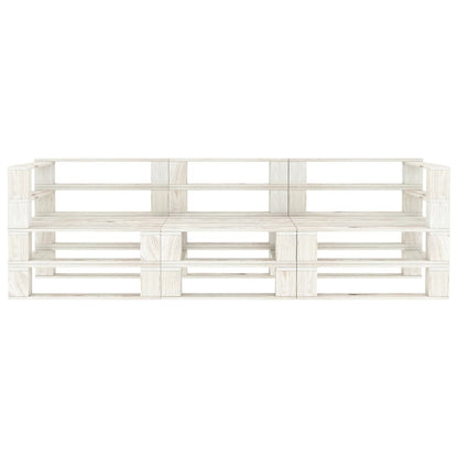 Divano da Giardino a Pallet 3 Posti Bianco in Legno