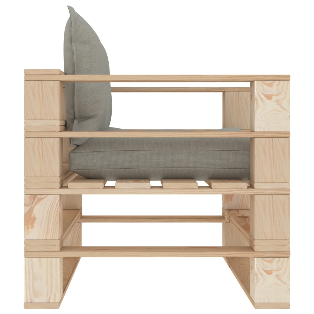 Divano da Giardino in Pallet con Cuscini Talpa in Legno
