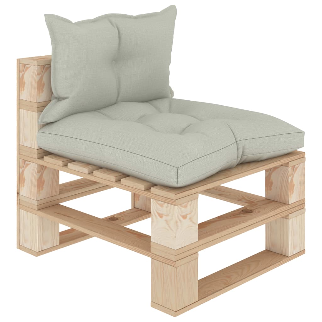 Divano da Giardino in Pallet con Cuscini Beige in Legno