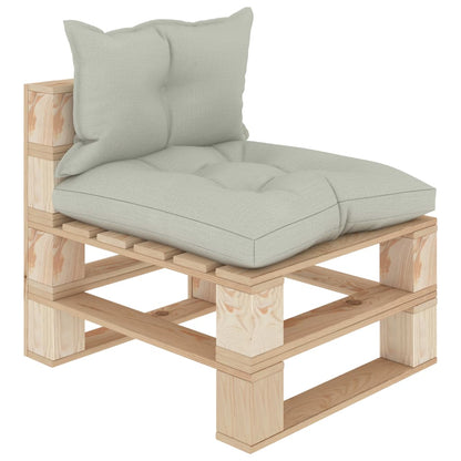Divano da Giardino in Pallet con Cuscini Beige in Legno