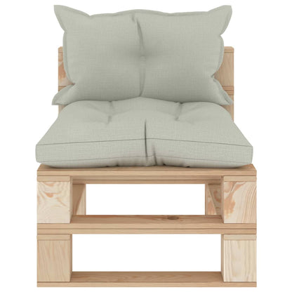 Divano da Giardino in Pallet con Cuscini Beige in Legno